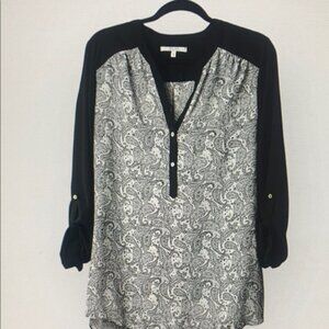 Black and White Paisley Women's Top